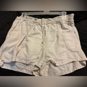 Rewind White Cargo Shorts Relaxed Fit